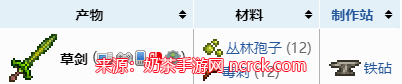 泰拉瑞亚草剑怎么合成-草剑材料获取方法与合成图